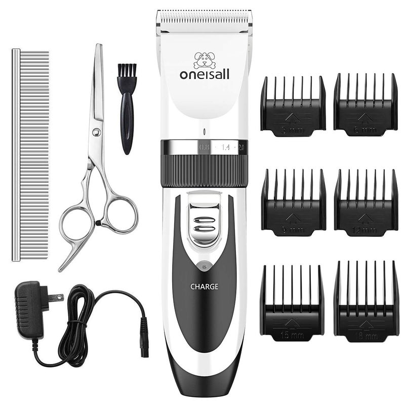 oneisall Dog Shaver Clippers Low Noise Rechargeable Cordless Electric Quiet Hair Clippers Set for Dogs Cats Pets - Image 1